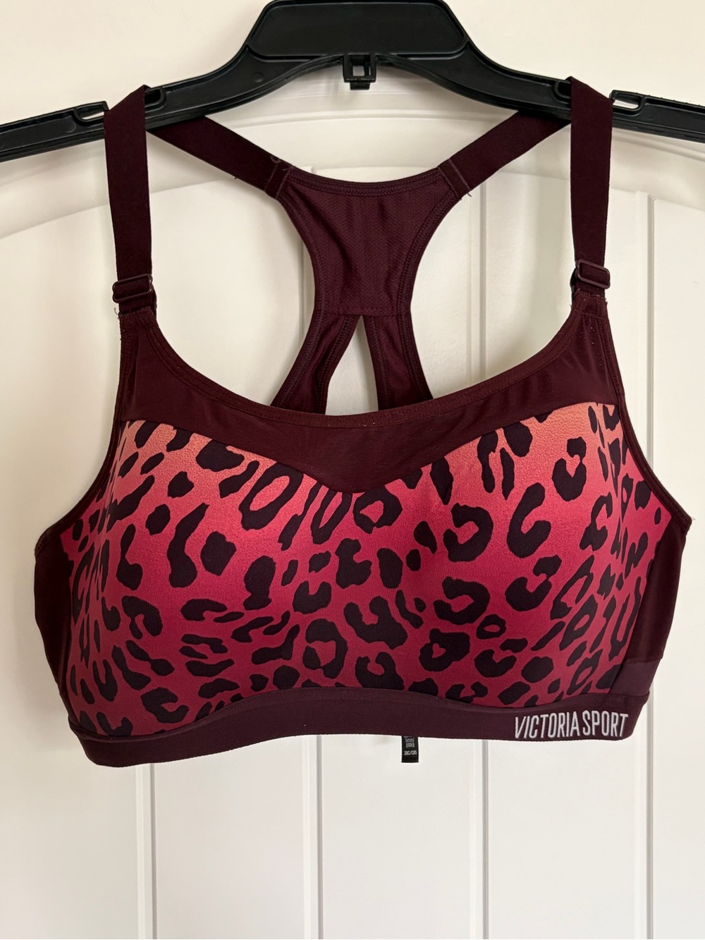 Women's Maroon Leopard High-Support Sports Bra